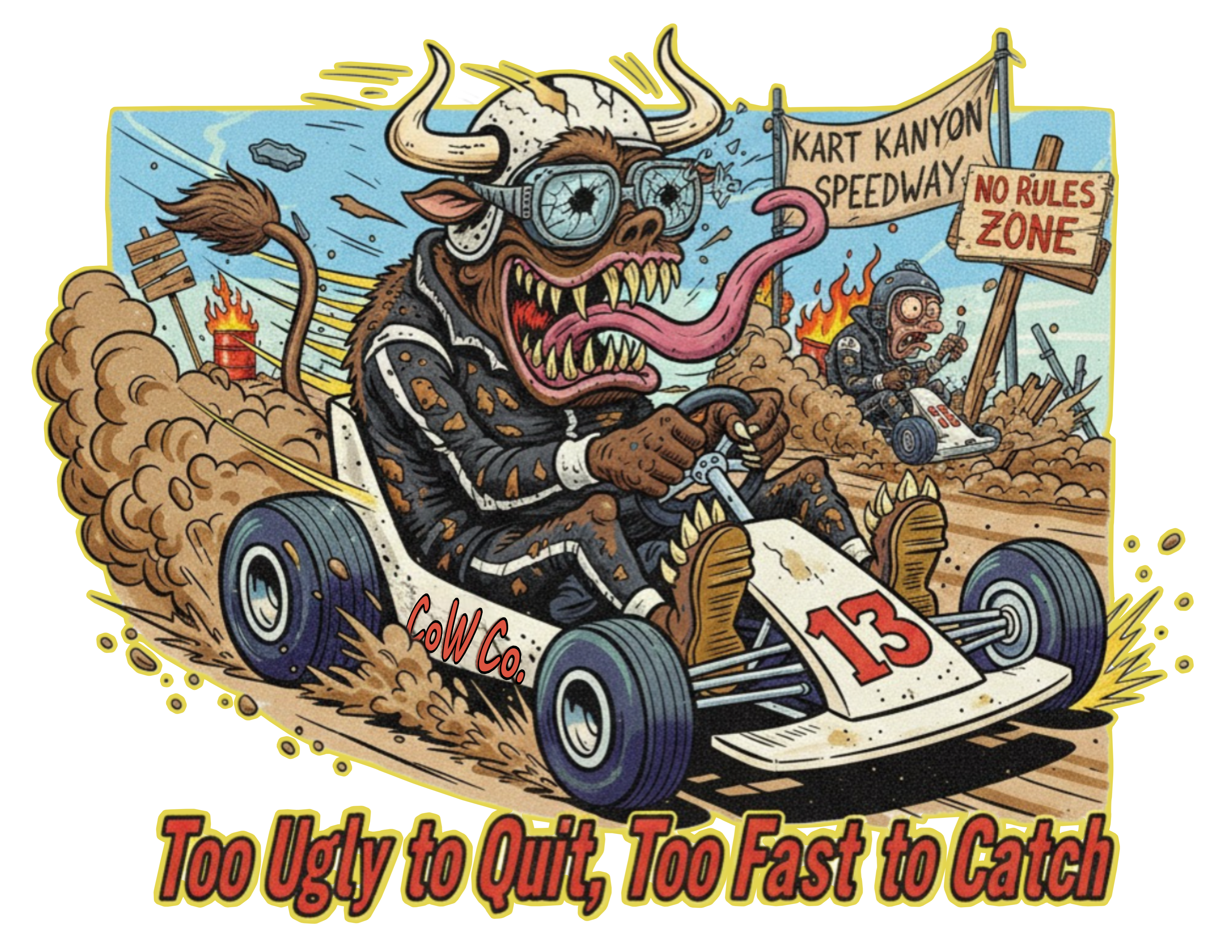 Youth Kart Kanyon C.o.W. – Rat Fink-Style Speedway Tee