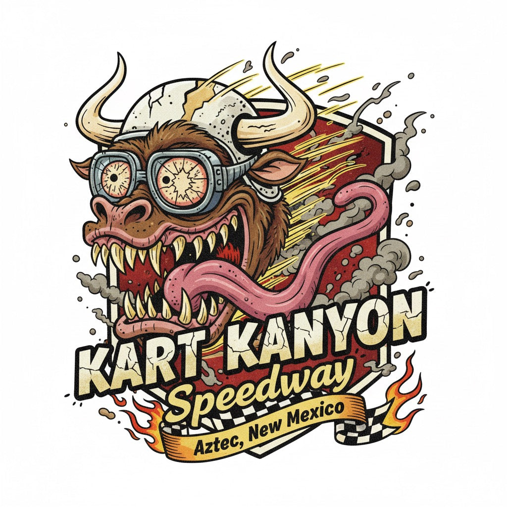 Youth Kart Kanyon C.o.W. – Rat Fink-Style Speedway Tee
